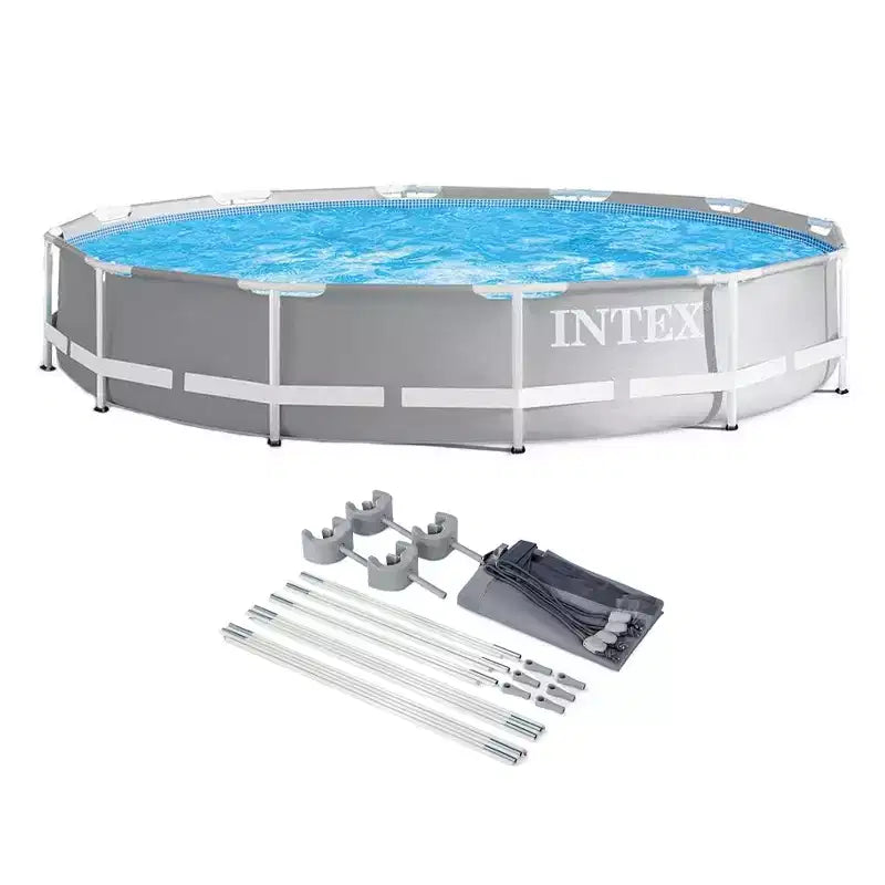 Intex 26711EH 12' x 30 Metal Frame Above Ground Swimming Pool w/ Pump & Canopy