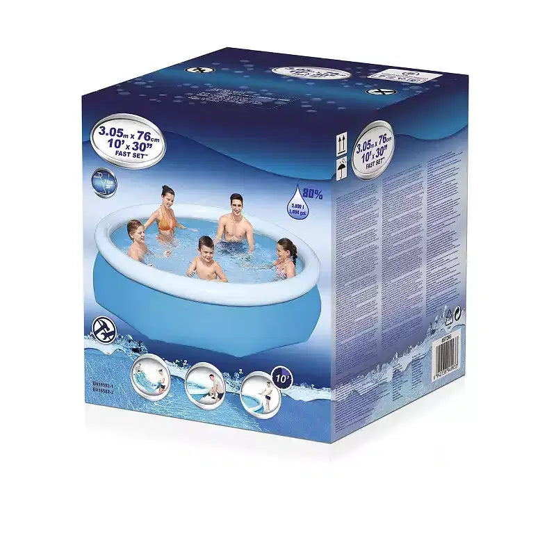 Piscine Central ronde gonflable facile à monter de 3,05 m pour enfants avec pompe de filtration