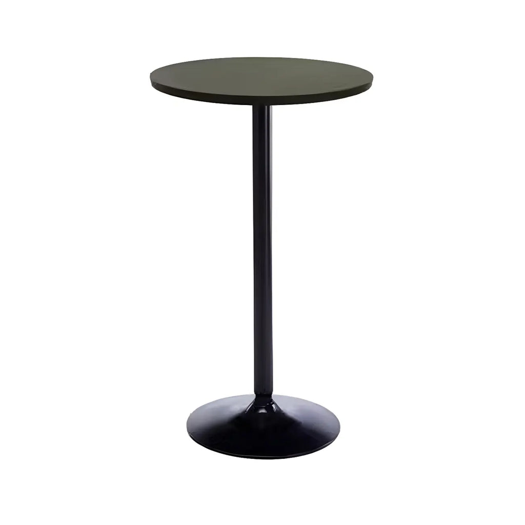 Table basse ronde minimaliste en bois et métal avec piédestal
