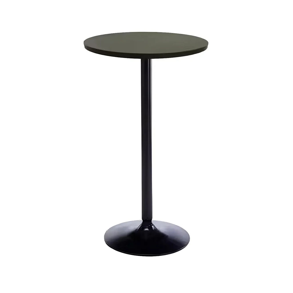 Table basse ronde minimaliste en bois et métal avec piédestal