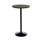 Table basse ronde minimaliste en bois et métal avec piédestal