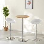 Table basse ronde minimaliste en bois et métal avec piédestal