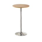 Table basse ronde minimaliste en bois et métal avec piédestal