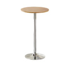 Table basse ronde minimaliste en bois et métal avec piédestal