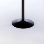 Table basse ronde minimaliste en bois et métal avec piédestal