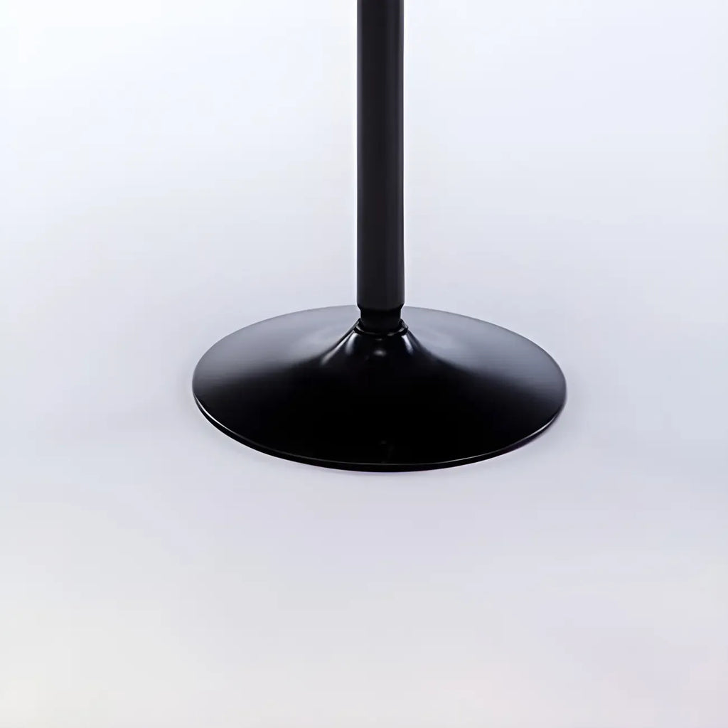 Table basse ronde minimaliste en bois et métal avec piédestal