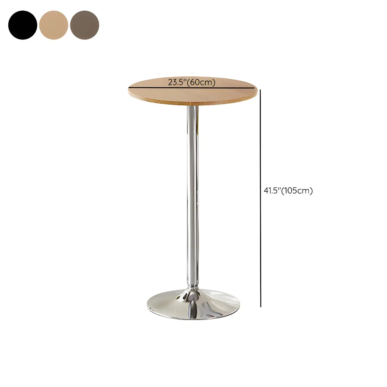 Table basse ronde minimaliste en bois et métal avec piédestal