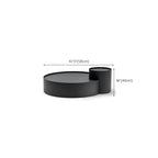 Table basse gigogne ronde moderne en bois noir avec rangement