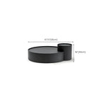 Table basse gigogne ronde moderne en bois noir avec rangement