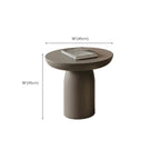 Table basse ronde et élégante en bois blanc avec tiroir