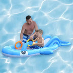 Piscine gonflable interactive pour enfants en forme de baleine Pool Central – 2,05 m – Bleu et Blanc