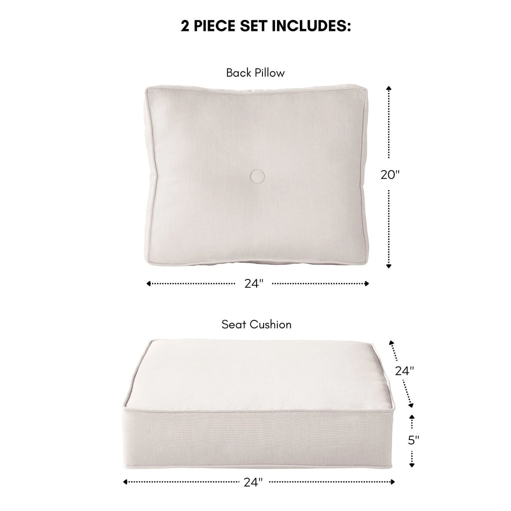 Ensemble de 2 coussins d'extérieur Sunbrella Premium pour siège profond