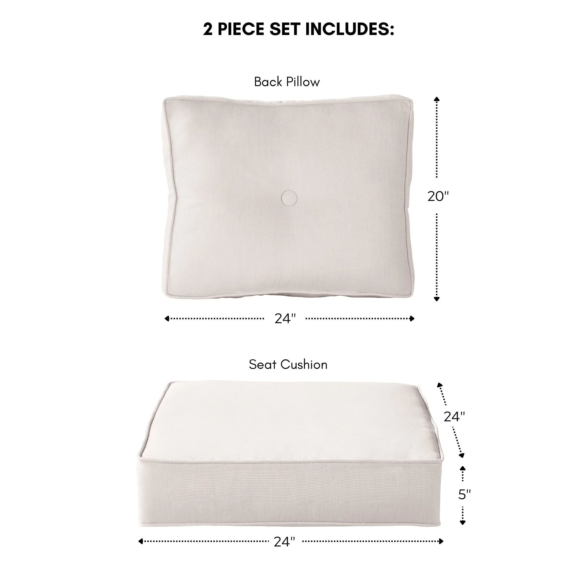 Ensemble de 2 coussins d'extérieur Sunbrella Premium pour siège profond