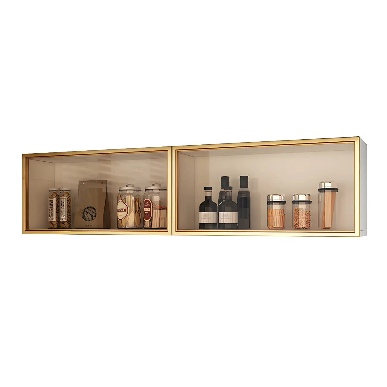 vaisselier mural en bois pour cuisine avec porte vitrée