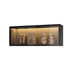 vaisselier mural en bois pour cuisine avec porte vitrée
