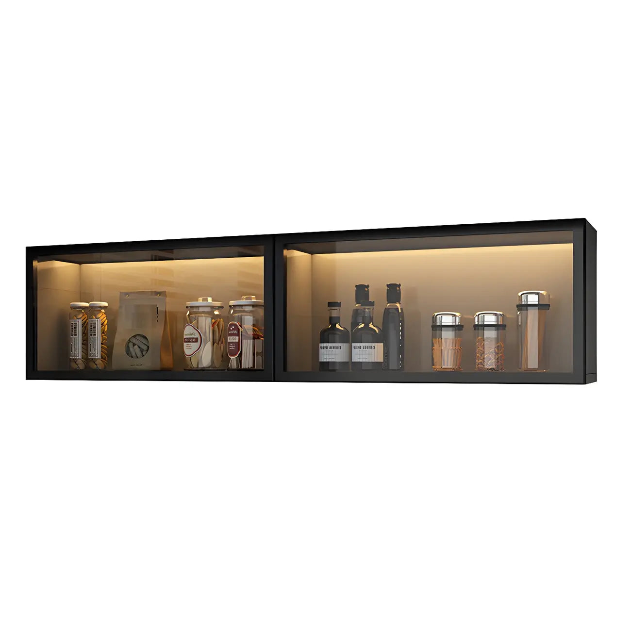 vaisselier mural en bois pour cuisine avec porte vitrée