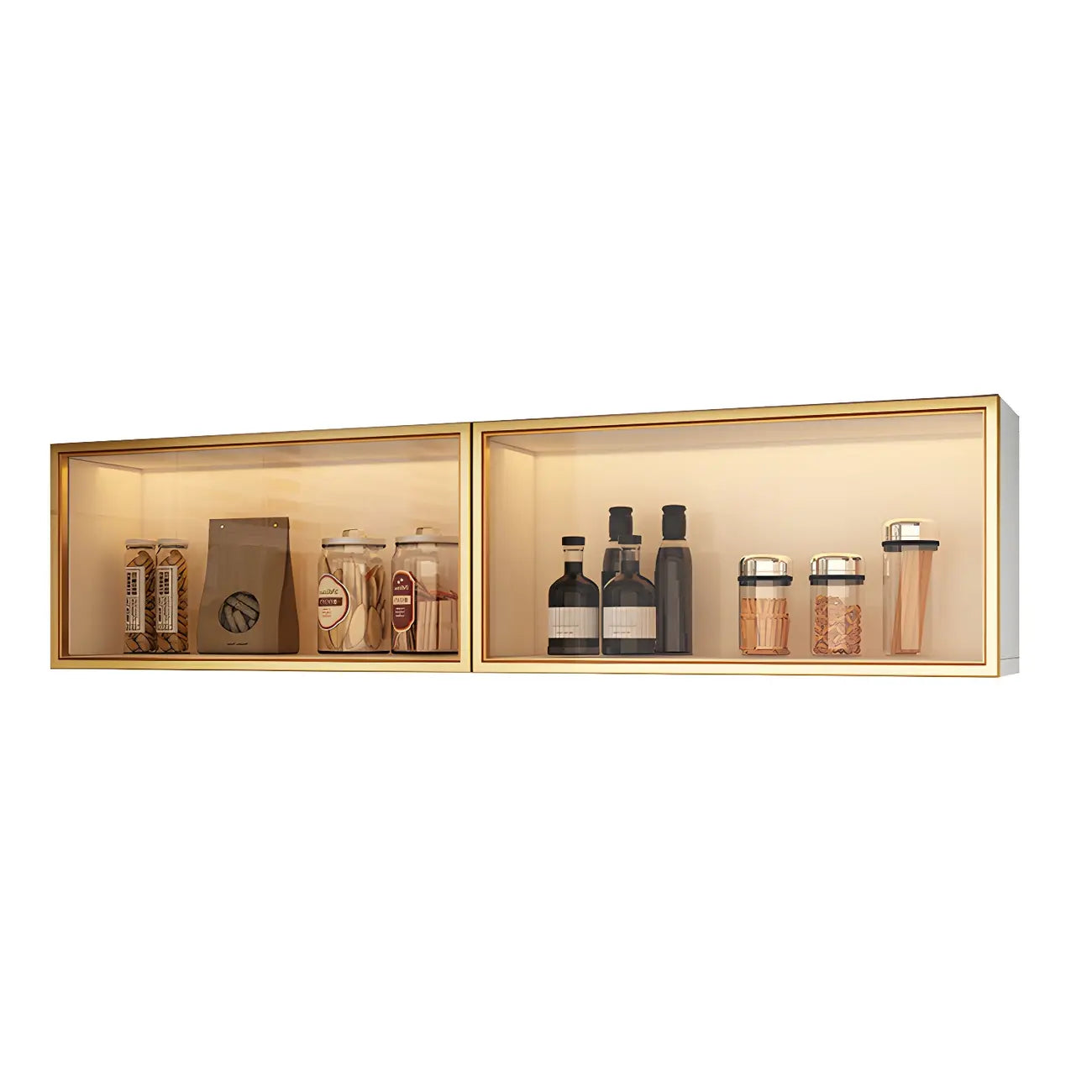 vaisselier mural en bois pour cuisine avec porte vitrée