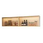 vaisselier mural en bois pour cuisine avec porte vitrée