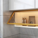 vaisselier mural en bois pour cuisine avec porte vitrée