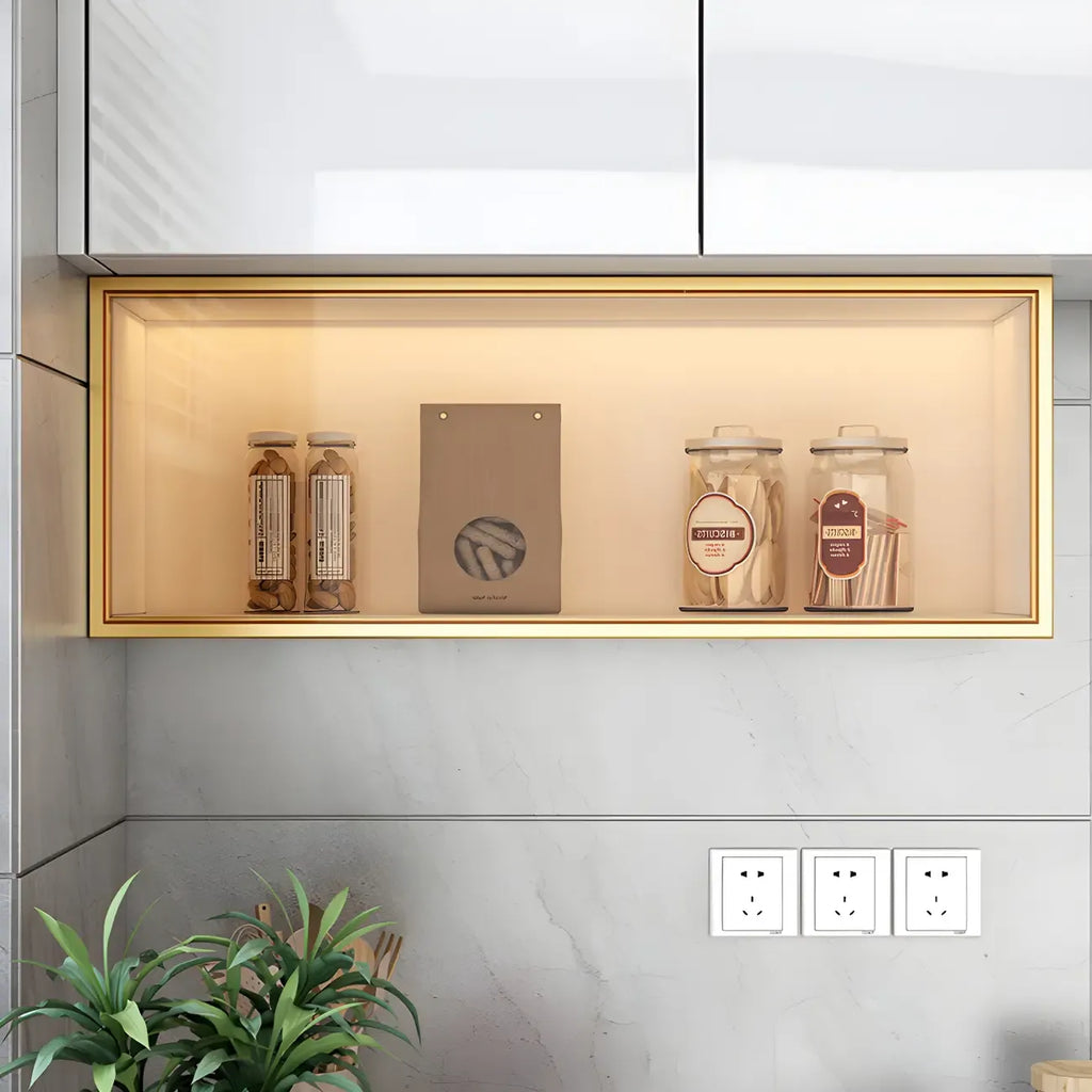 vaisselier mural en bois pour cuisine avec porte vitrée