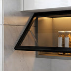 vaisselier mural en bois gris pour cuisine
