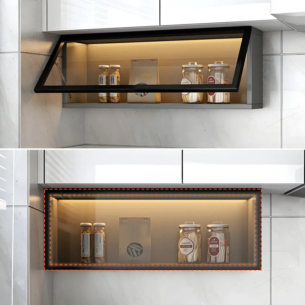 vaisselier mural en bois gris pour cuisine