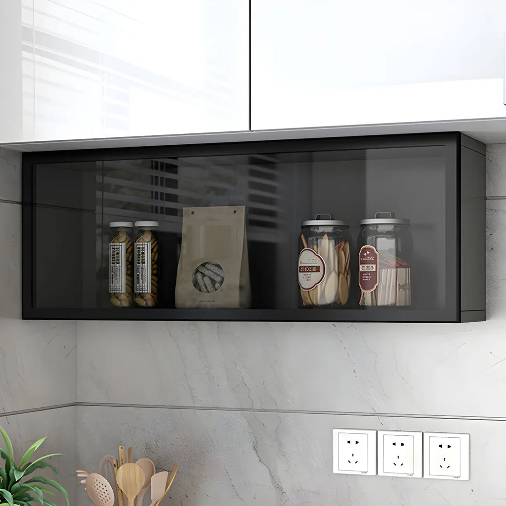 vaisselier mural en bois gris pour cuisine