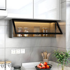 vaisselier mural en bois gris pour cuisine
