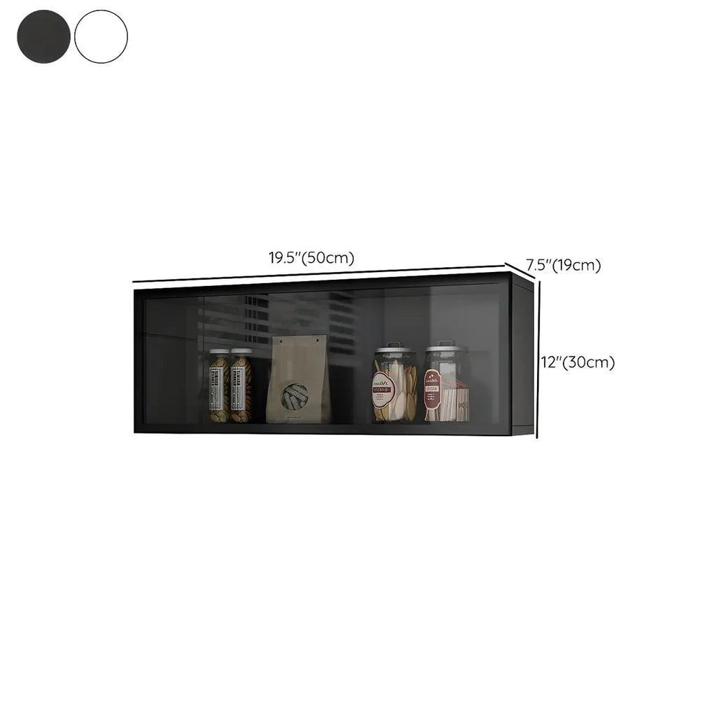 vaisselier mural en bois pour cuisine avec porte vitrée