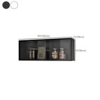 vaisselier mural en bois pour cuisine avec porte vitrée