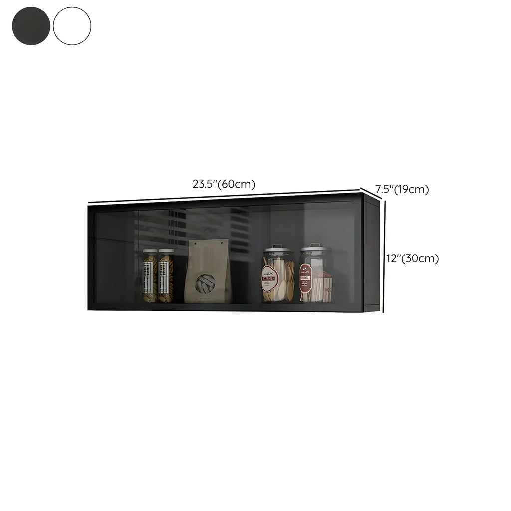 vaisselier mural en bois pour cuisine avec porte vitrée