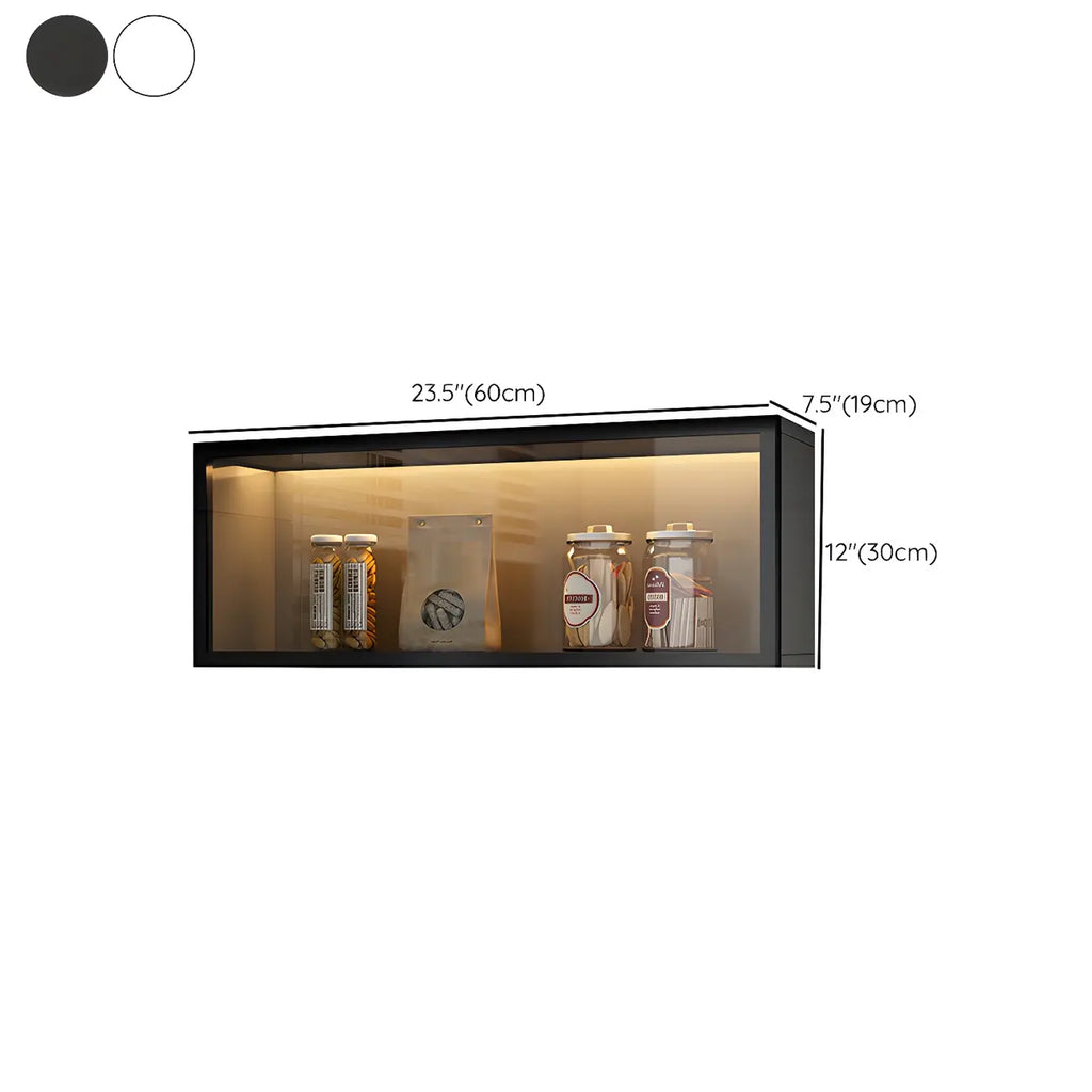 vaisselier mural en bois pour cuisine avec porte vitrée