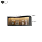 vaisselier mural en bois pour cuisine avec porte vitrée