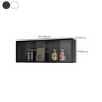 vaisselier mural en bois pour cuisine avec porte vitrée