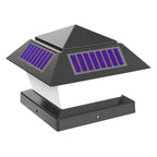 Lampadaires solaires géométriques en métal noir pour l'extérieur