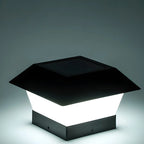 Lampadaires solaires géométriques en métal noir pour l'extérieur
