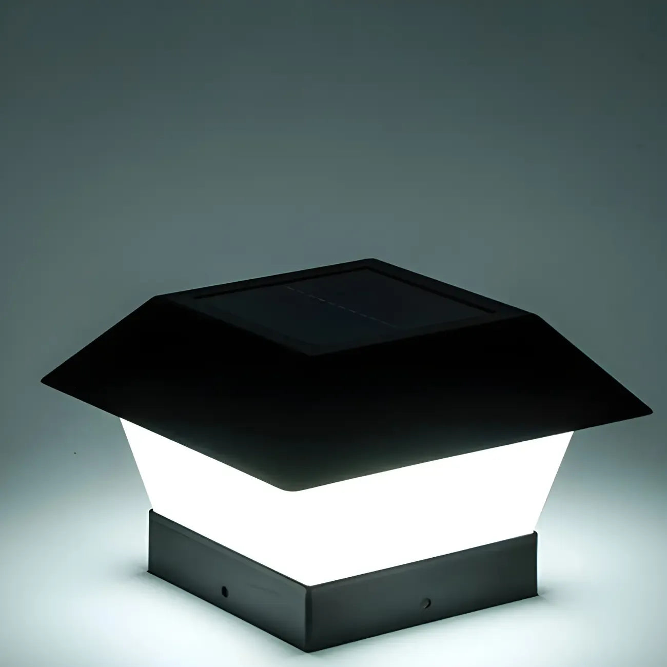 Lampadaires solaires géométriques en métal noir pour l'extérieur