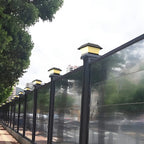 Lampadaires solaires géométriques en métal noir pour l'extérieur
