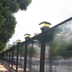 Lampadaires solaires géométriques en métal noir pour l'extérieur
