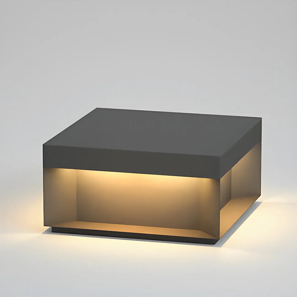 Lampadaires solaires d'extérieur modernes à géométrie noire