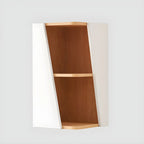 Bibliothèque d'angle artistique moderne en bois blanc