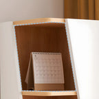 Bibliothèque d'angle artistique moderne en bois blanc