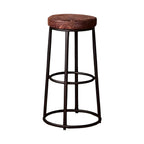 Tabourets de bar ronds en bois sans dossier de style industriel