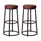 Tabourets de bar ronds en bois sans dossier de style industriel