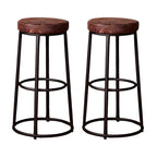 Tabourets de bar ronds en bois sans dossier de style industriel
