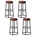 Tabourets de bar ronds en bois sans dossier de style industriel