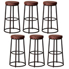 Tabourets de bar ronds en bois sans dossier de style industriel