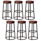 Tabourets de bar ronds en bois sans dossier de style industriel