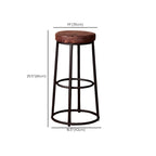 Tabourets de bar ronds en bois sans dossier de style industriel