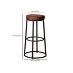 Tabourets de bar ronds en bois sans dossier de style industriel